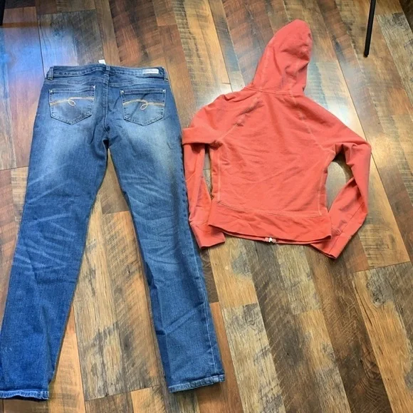 Cute justice Jean size 16 & express zippered hoodie small sin box 10 - Picture 5 of 5